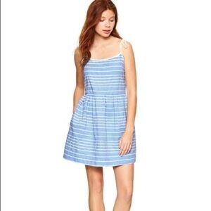 Gap Fit & Flare‎ Striped Dress in Barclay Blue  Size 8